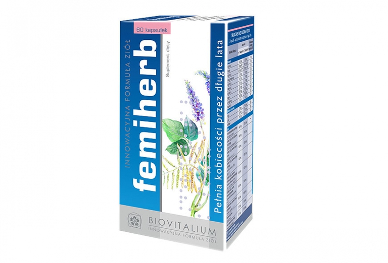 Zestaw - Femiherb (2x60 kaps.) - Suplement diety dla kobiet w okresie Menopauzy, Klimakterium. (1)